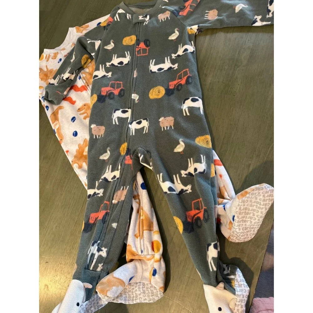 Child Of Mine By Carters 2-Pack Toddler Fleece Footed Pajamas Farm & Breakfast P